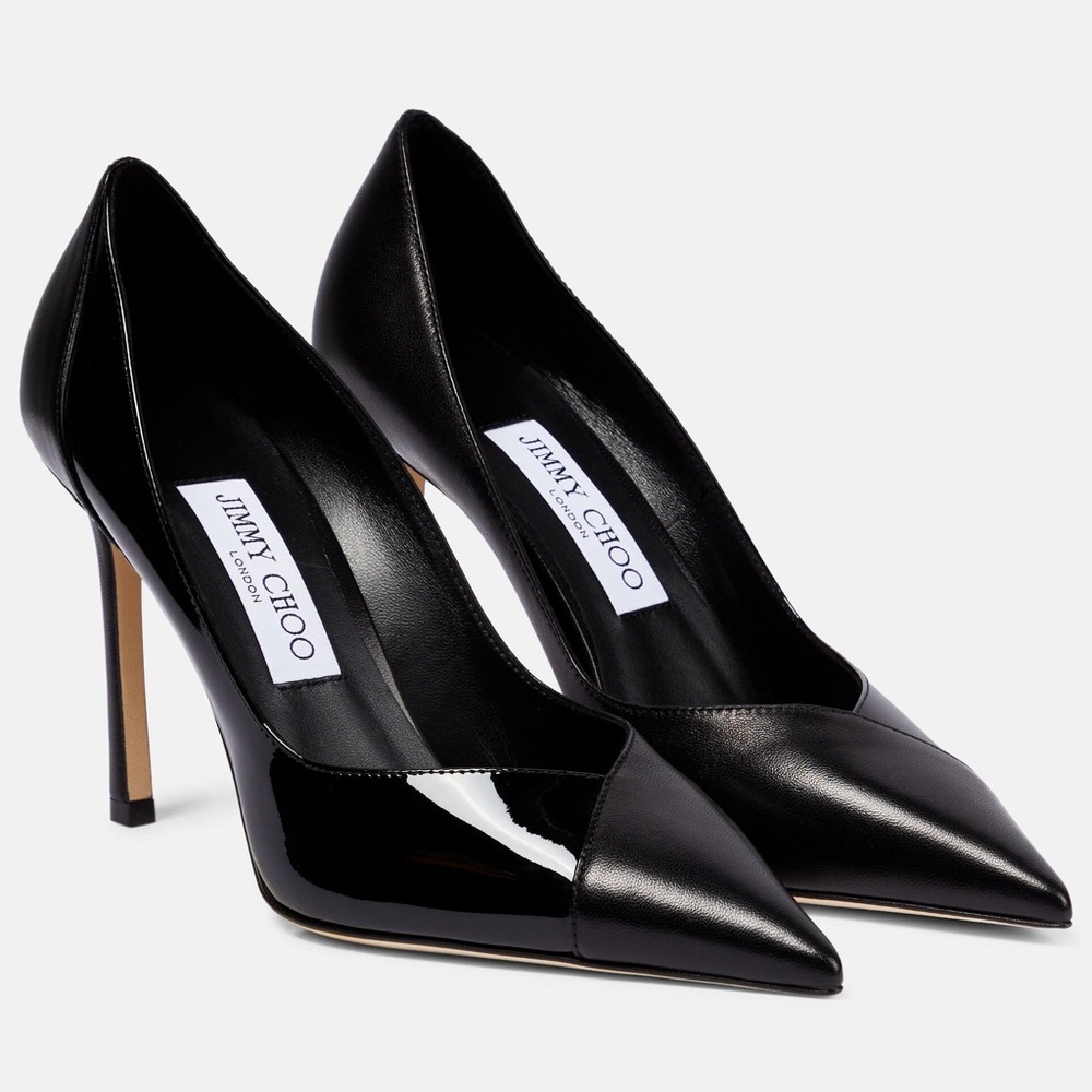 JIMMY CHOO Cass 95mm high heel black leather stilettos